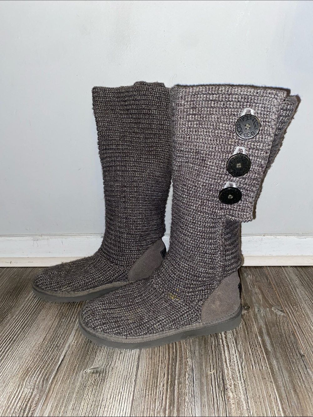 Ugg wool knit boots black size us 8